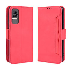 Custodia Portafoglio In Pelle Cover con Supporto BY3 per Xiaomi Civi 1S 5G Rosso