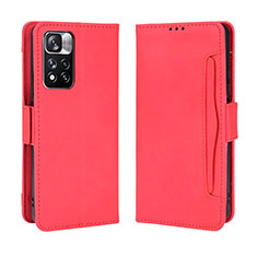 Custodia Portafoglio In Pelle Cover con Supporto BY3 per Xiaomi Mi 11i 5G (2022) Rosso