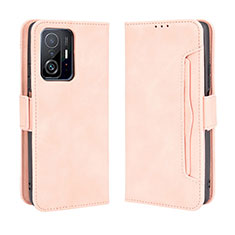 Custodia Portafoglio In Pelle Cover con Supporto BY3 per Xiaomi Mi 11T Pro 5G Rosa