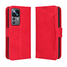 Custodia Portafoglio In Pelle Cover con Supporto BY3 per Xiaomi Mi 12T 5G Rosso