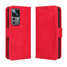 Custodia Portafoglio In Pelle Cover con Supporto BY3 per Xiaomi Mi 12T Pro 5G Rosso
