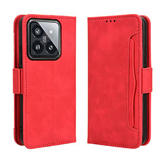 Custodia Portafoglio In Pelle Cover con Supporto BY3 per Xiaomi Mi 14 5G Rosso