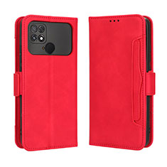 Custodia Portafoglio In Pelle Cover con Supporto BY3 per Xiaomi Poco C40 Rosso