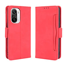 Custodia Portafoglio In Pelle Cover con Supporto BY3 per Xiaomi Poco F3 5G Rosso