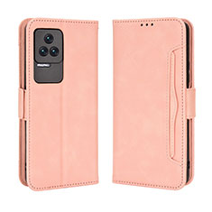 Custodia Portafoglio In Pelle Cover con Supporto BY3 per Xiaomi Poco F4 5G Rosa