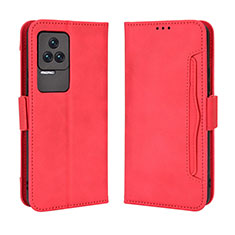 Custodia Portafoglio In Pelle Cover con Supporto BY3 per Xiaomi Poco F4 5G Rosso