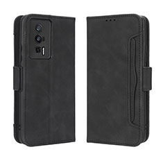 Custodia Portafoglio In Pelle Cover con Supporto BY3 per Xiaomi Poco F5 Pro 5G Nero