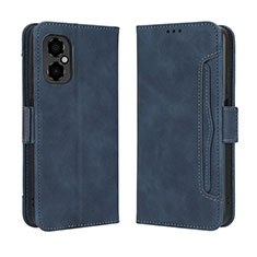 Custodia Portafoglio In Pelle Cover con Supporto BY3 per Xiaomi Poco M4 5G Blu