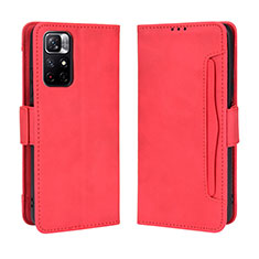 Custodia Portafoglio In Pelle Cover con Supporto BY3 per Xiaomi Poco M4 Pro 5G Rosso