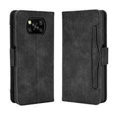 Custodia Portafoglio In Pelle Cover con Supporto BY3 per Xiaomi Poco X3 Nero