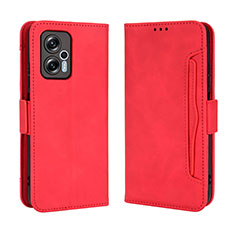 Custodia Portafoglio In Pelle Cover con Supporto BY3 per Xiaomi Poco X4 GT 5G Rosso