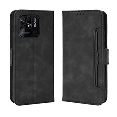 Custodia Portafoglio In Pelle Cover con Supporto BY3 per Xiaomi Redmi 10 India Nero