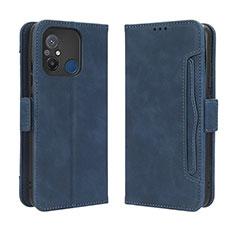 Custodia Portafoglio In Pelle Cover con Supporto BY3 per Xiaomi Redmi 11A 4G Blu