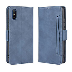 Custodia Portafoglio In Pelle Cover con Supporto BY3 per Xiaomi Redmi 9A Blu