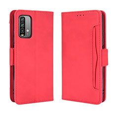 Custodia Portafoglio In Pelle Cover con Supporto BY3 per Xiaomi Redmi 9T 4G Rosso