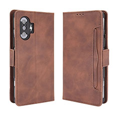 Custodia Portafoglio In Pelle Cover con Supporto BY3 per Xiaomi Redmi K40 Gaming 5G Marrone