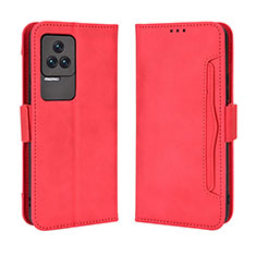 Custodia Portafoglio In Pelle Cover con Supporto BY3 per Xiaomi Redmi K50 5G Rosso