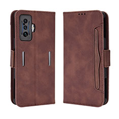 Custodia Portafoglio In Pelle Cover con Supporto BY3 per Xiaomi Redmi K50 Gaming 5G Marrone