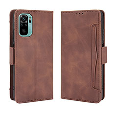 Custodia Portafoglio In Pelle Cover con Supporto BY3 per Xiaomi Redmi Note 10 4G Marrone