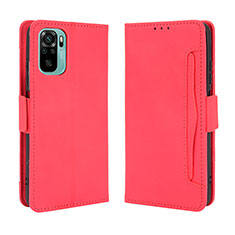 Custodia Portafoglio In Pelle Cover con Supporto BY3 per Xiaomi Redmi Note 10 4G Rosso