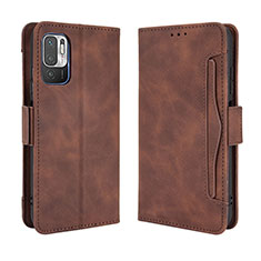 Custodia Portafoglio In Pelle Cover con Supporto BY3 per Xiaomi Redmi Note 10 5G Marrone