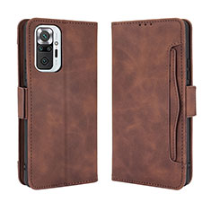 Custodia Portafoglio In Pelle Cover con Supporto BY3 per Xiaomi Redmi Note 10 Pro 4G Marrone