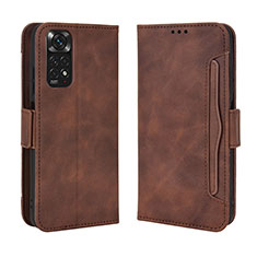 Custodia Portafoglio In Pelle Cover con Supporto BY3 per Xiaomi Redmi Note 11 4G (2022) Marrone