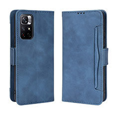 Custodia Portafoglio In Pelle Cover con Supporto BY3 per Xiaomi Redmi Note 11 5G Blu