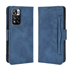 Custodia Portafoglio In Pelle Cover con Supporto BY3 per Xiaomi Redmi Note 11 Pro+ Plus 5G Blu