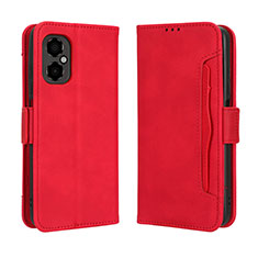 Custodia Portafoglio In Pelle Cover con Supporto BY3 per Xiaomi Redmi Note 11R 5G Rosso