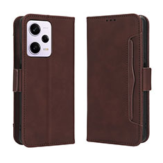 Custodia Portafoglio In Pelle Cover con Supporto BY3 per Xiaomi Redmi Note 12 Pro 5G Marrone