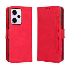 Custodia Portafoglio In Pelle Cover con Supporto BY3 per Xiaomi Redmi Note 12 Pro+ Plus 5G Rosso