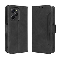 Custodia Portafoglio In Pelle Cover con Supporto BY3 per Xiaomi Redmi Note 12 Pro Speed 5G Nero