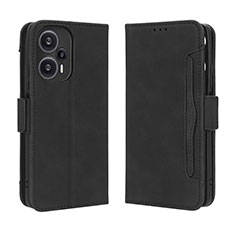 Custodia Portafoglio In Pelle Cover con Supporto BY3 per Xiaomi Redmi Note 12 Turbo 5G Nero