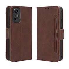 Custodia Portafoglio In Pelle Cover con Supporto BY3 per Xiaomi Redmi Note 12S Marrone