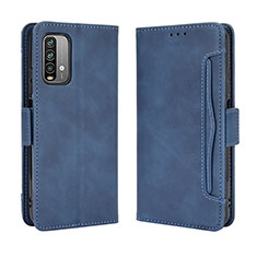 Custodia Portafoglio In Pelle Cover con Supporto BY3 per Xiaomi Redmi Note 9 4G Blu