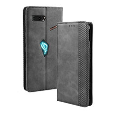 Custodia Portafoglio In Pelle Cover con Supporto BY4 per Asus ROG Phone II ZS660KL Nero