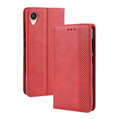 Custodia Portafoglio In Pelle Cover con Supporto BY4 per Asus ZenFone Live L2 ZA550KL Rosso