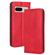 Custodia Portafoglio In Pelle Cover con Supporto BY4 per Google Pixel 7 5G Rosso