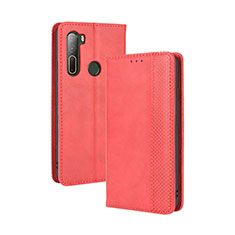 Custodia Portafoglio In Pelle Cover con Supporto BY4 per HTC U20 5G Rosso