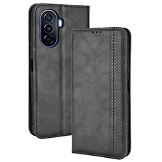 Custodia Portafoglio In Pelle Cover con Supporto BY4 per Huawei Enjoy 50 Nero