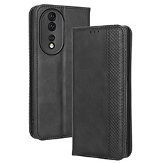 Custodia Portafoglio In Pelle Cover con Supporto BY4 per Huawei Honor 80 5G Nero