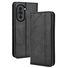 Custodia Portafoglio In Pelle Cover con Supporto BY4 per Huawei Nova 10 Pro Nero