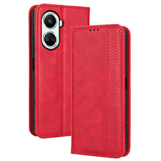 Custodia Portafoglio In Pelle Cover con Supporto BY4 per Huawei Nova 10 SE Rosso