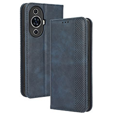 Custodia Portafoglio In Pelle Cover con Supporto BY4 per Huawei Nova 11 Ultra Blu