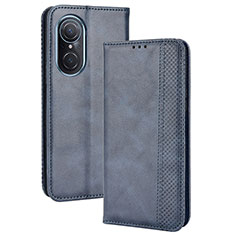 Custodia Portafoglio In Pelle Cover con Supporto BY4 per Huawei Nova 9 SE Blu