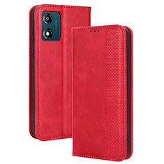 Custodia Portafoglio In Pelle Cover con Supporto BY4 per Motorola Moto E13 Rosso