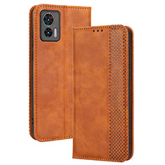 Custodia Portafoglio In Pelle Cover con Supporto BY4 per Motorola Moto Edge 30 Lite 5G Marrone