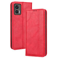 Custodia Portafoglio In Pelle Cover con Supporto BY4 per Motorola Moto Edge 30 Neo 5G Rosso