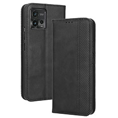 Custodia Portafoglio In Pelle Cover con Supporto BY4 per Motorola Moto G72 Nero